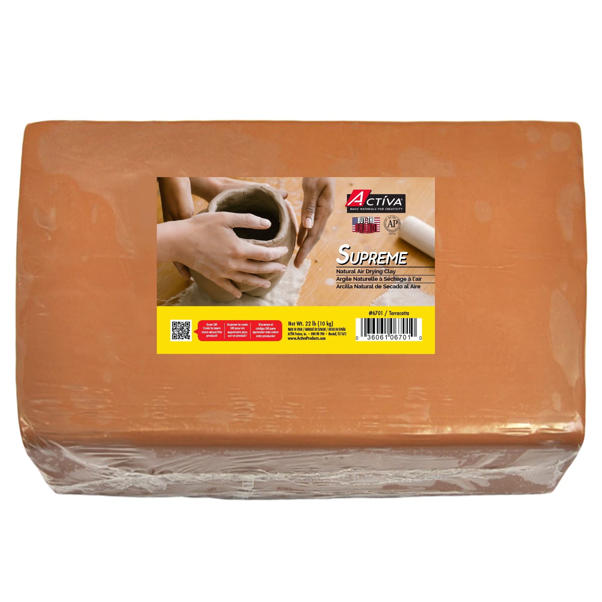 Amazon.com: Activa Supreme Artist's Air-Dry Clay, Terracotta, 22